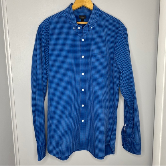 J. Crew Other - J. CREW Black and Blue Micro Plaid Button Down
